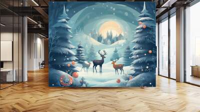 christmas greeting vector Wall mural