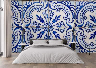 Traditional ornate portuguese decorative tiles azulejos Wall mural