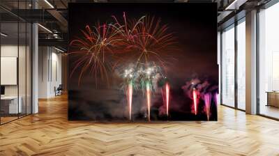 Fireworks in the night sky Wall mural