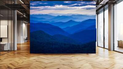 blue ridge mountains with blue sky Wall mural