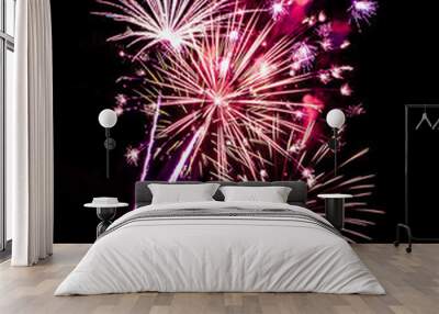 Colorful Fireworks at night  Wall mural