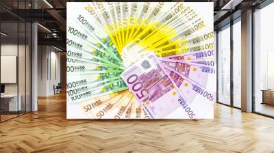 euro banknote money finance cash on white background Wall mural