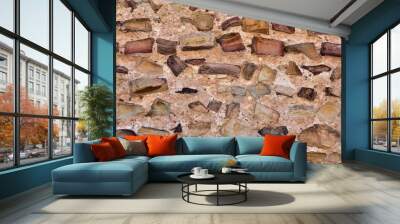 antique masonry from the stones of the dilapidated walls of buildings Wall mural