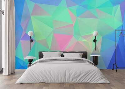 Geometric colorful low poly background with triangular polygons. Abstract design.  Wall mural