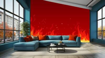 Vector illustration of a hot flame that is spreading. The heat of the fire blaze. Flame background illustration graphic resources. Wall mural