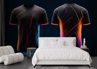 Sport jersey template with front and back view, generative ai Wall mural