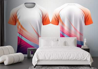 Sport jersey template with front and back view, generative ai Wall mural