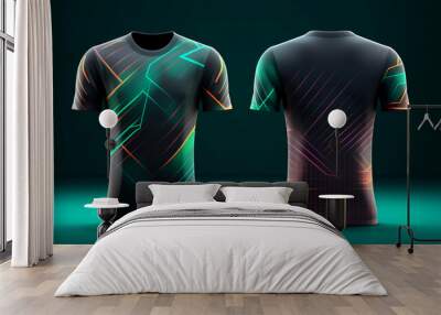 Sport jersey template with front and back view, generative ai Wall mural