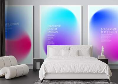 Blurred backgrounds set with modern abstract blurred color gradient patterns. Idea templates collection for brochures, posters, covers, flyers and cards. Vector Illustrator EPS. Wall mural