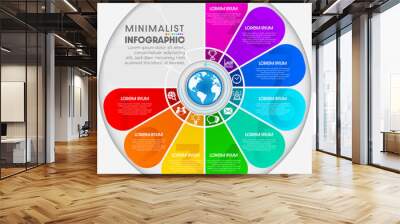 Business concept with infographic design 9 options. Wall mural