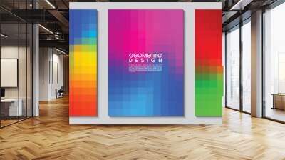 Cover design with abstract background. Gradient design modern pixels geometric square shape. Ideas for magazines, posters and brochures. Vector Illustrator EPS. Wall mural