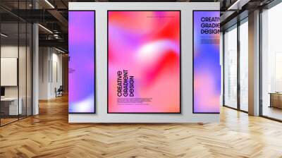 Gradient blurred backgrounds set with modern abstract colorful patterns graphic. Design template collection for cover and poster. Vector illustration Wall mural