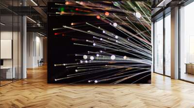 Abstract background fiber optics close up, computer communication technology Wall mural