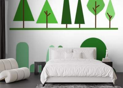 Isolated illustration of various trees.  Illustration for background and wallpaper. Wall mural