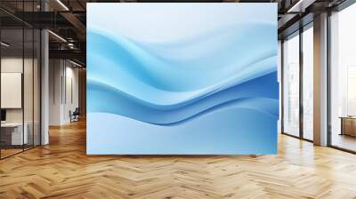 Abstract soft blue wave background. 3d blue background with blue lines curved wavy sparkle with copy space for text. Three-dimensional wave and blue background. Wall mural