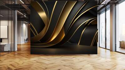 black gold 3d luxury background. luxury gold background. Wall mural