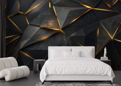 Black luxury background gold light effect. Wall mural