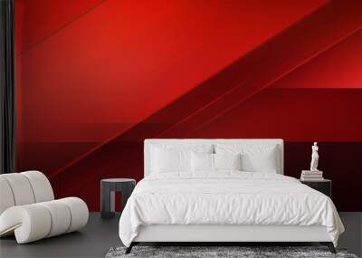 red background. Wall mural