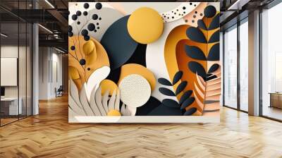 Abstract organic shapes composition in contemporary collage minimal style. generative ai Wall mural