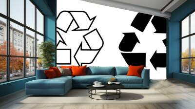 Recycling symbol sign transparent png vector illustration Wall mural