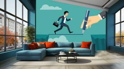 hand of boss help business man. Wall mural