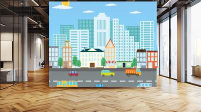 summer cityscape Wall mural