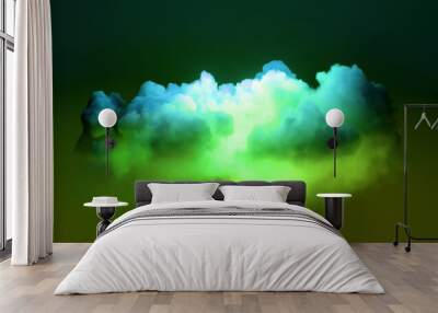 3d render, abstract background with green cloud Wall mural