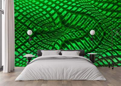 Green abstract patterns. Dynamic waves. Abstract background. Wall mural