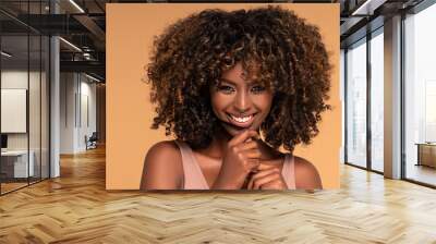 Beauty portrait of woman with afro Wall mural