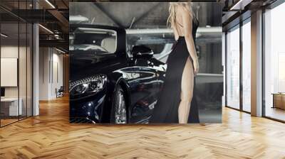 Elegant blonde luxury woman posing. Wall mural