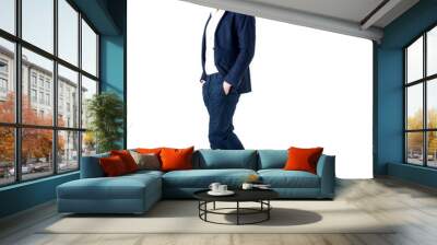 Handsome man posing in suit. Wall mural