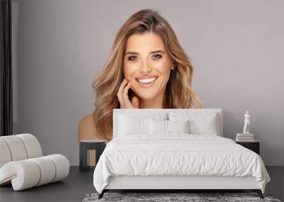 Portrait of beautiful smiling happy woman. Wall mural