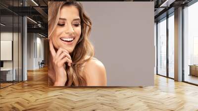 Portrait of beautiful smiling happy woman. Wall mural