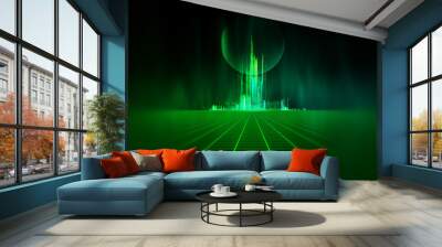 Futuristic modern buildings in the city Wall mural