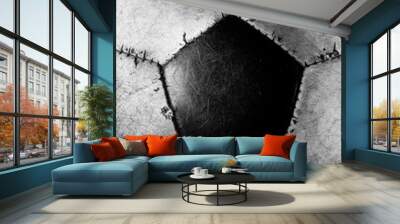 Old soccer ball isolated Wall mural