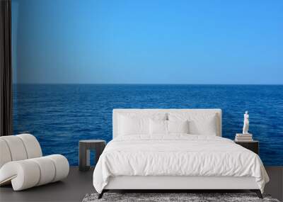 Beautiful sea view with beautiful water, horizon and clear sky Wall mural