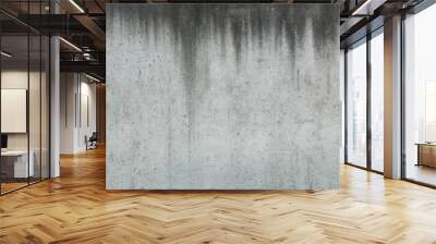 Horizontal picture of old and stained concrete wall with dripped water signs, suitable for backgrounds Wall mural