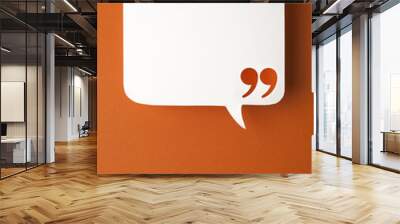 speech bubble on orange background Wall mural