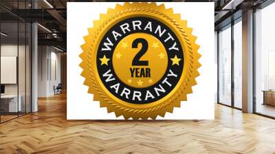 2 Years Warranty Sign. 3D rendering Wall mural