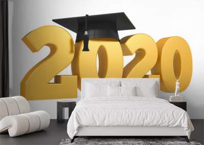 2020 Graduation Cap Isolated Wall mural