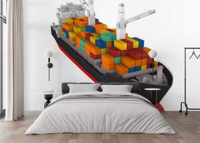 Container Ship Isolated Wall mural