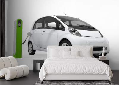 electric car in charging station Wall mural