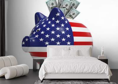 Piggy Bank with US Dollar Wall mural