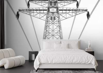 Power Transmission Tower Isolated Wall mural