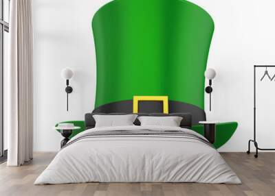 St. Patrick's Day Hat with Clover Isolated Wall mural