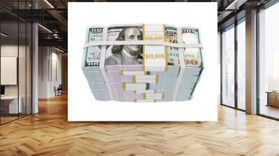 Stacks of New 100 US Dollar Banknotes Wall mural