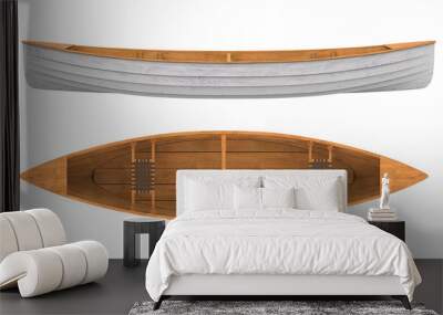 Wooden Boat Isolated Wall mural