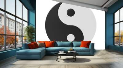 Yin and Yang Symbol Isolated Wall mural