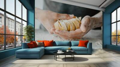 Chef making traditional italian homemade pasta Wall mural