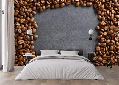 Coffee beans background closeup Wall mural